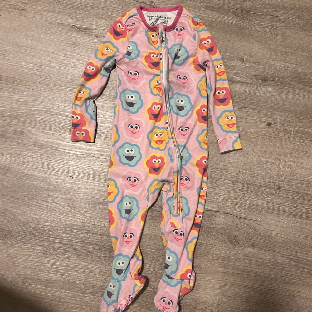 Pink and Blue Footies One Piece with Zipper Closure